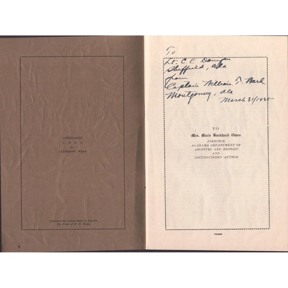 Tuscaloosa and De Soto by Captain William T. Ward 1933 Signed Alabama History